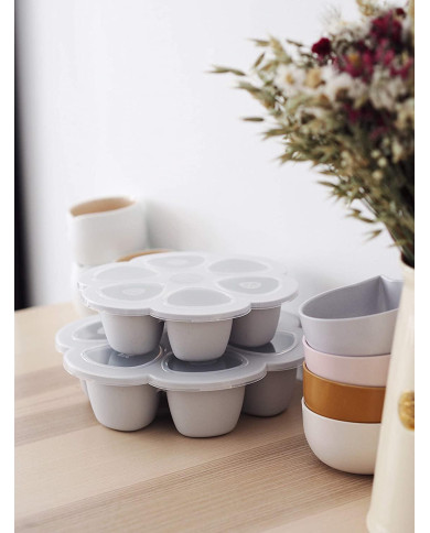 BEABA SILIKOONIST BEEBITOIDUKONTEINER MULTIPORTIONS, XL (6X150 ML), GREY