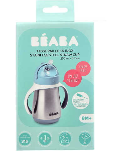 BEABA METALLIST JOOGIPUDEL KÕRREGA, 250 ML, WINDY BLUE
