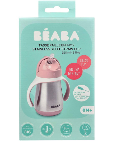 BEABA METALLIST JOOGIPUDEL KÕRREGA, 250 ML, OLD PINK