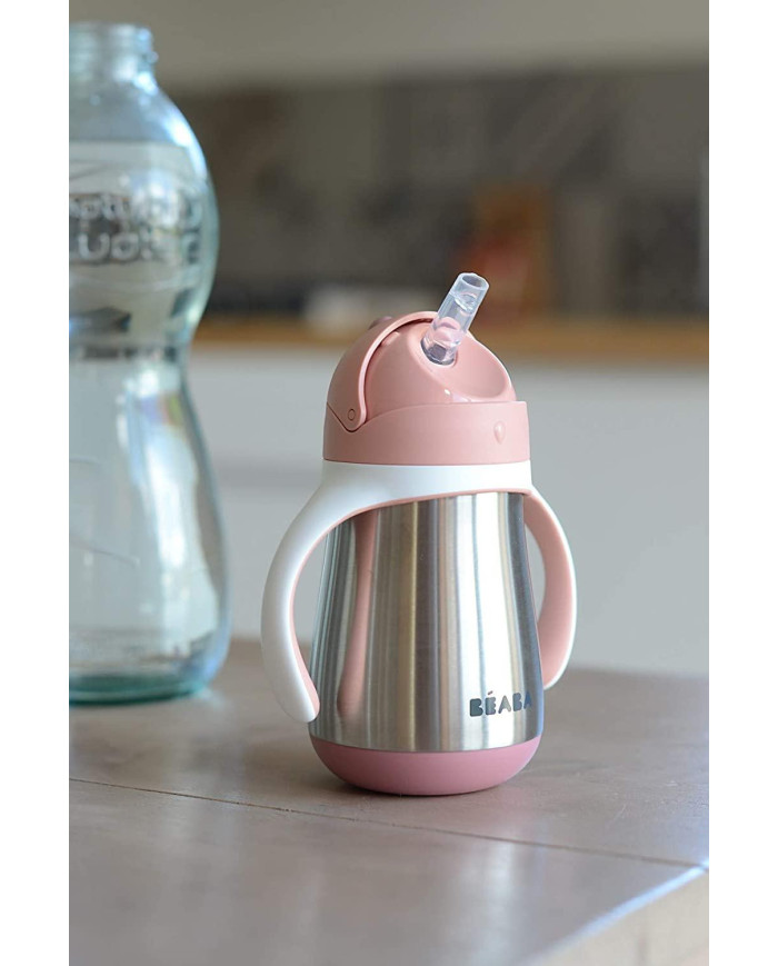 BEABA METALLIST JOOGIPUDEL KÕRREGA, 250 ML, OLD PINK