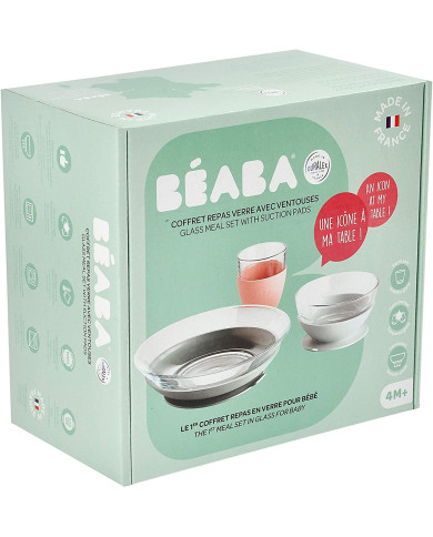 BEABA 3-osaline klaasist söögikomplekt, EUCALYPTUS
