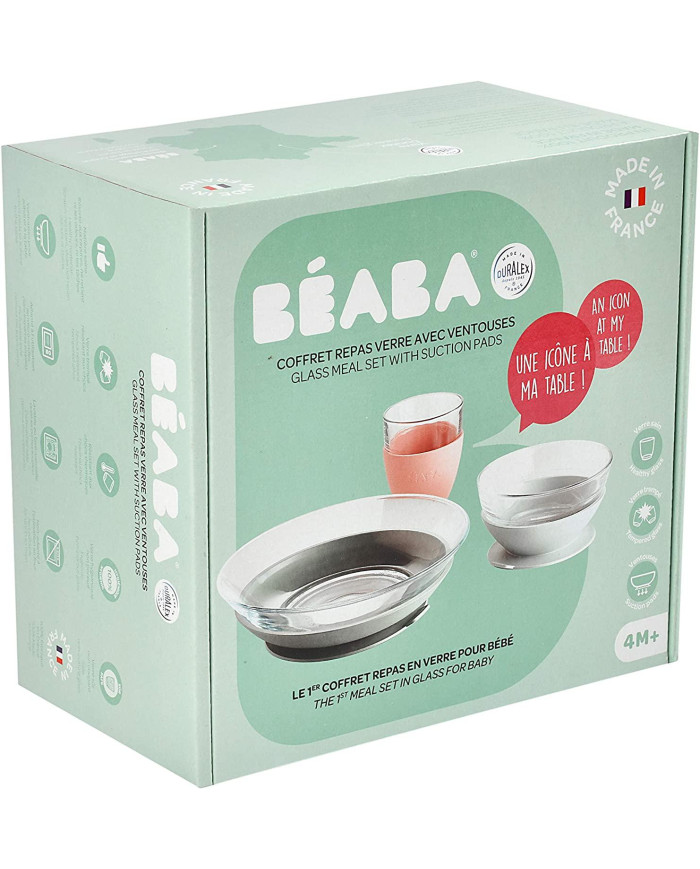 BEABA 3-osaline klaasist söögikomplekt, EUCALYPTUS