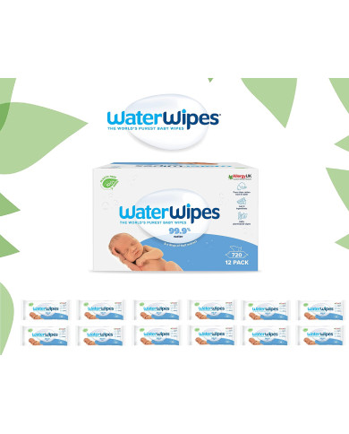 WATERWIPES NIISKED SALVRÄTIKUD, 12 PAKKI, IGAS PAKIS 60 TK, BIODEGRADABLE