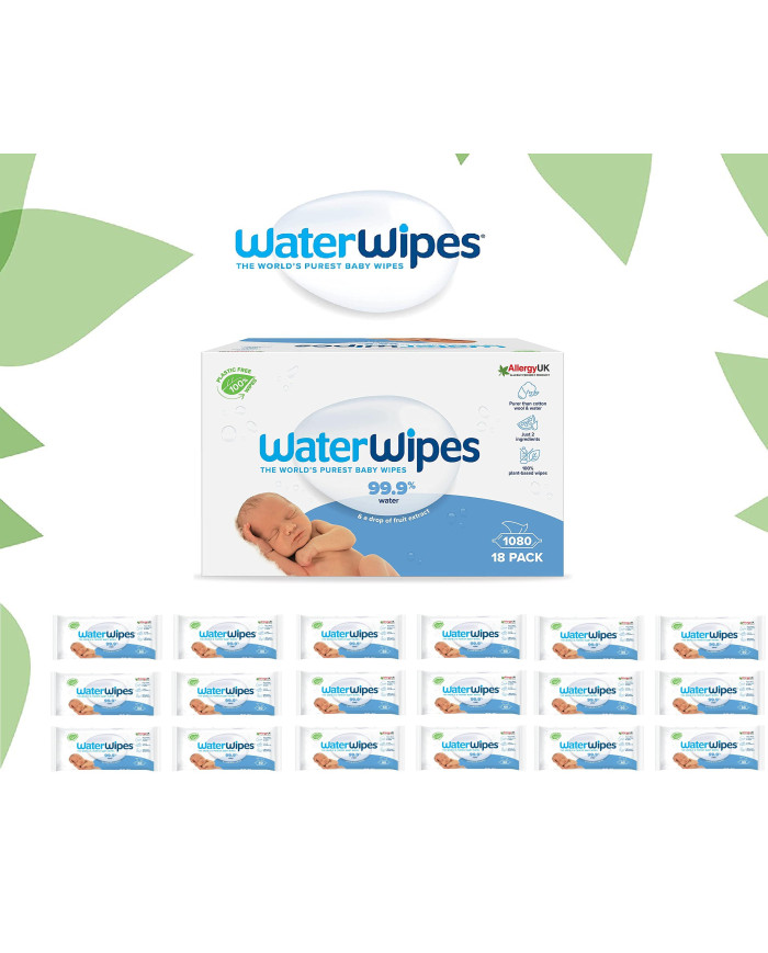 WATERWIPES NIISKED SALVRÄTIKUD 18 PAKKI, IGAS PAKIS 60 TK BIODEGRADABLE