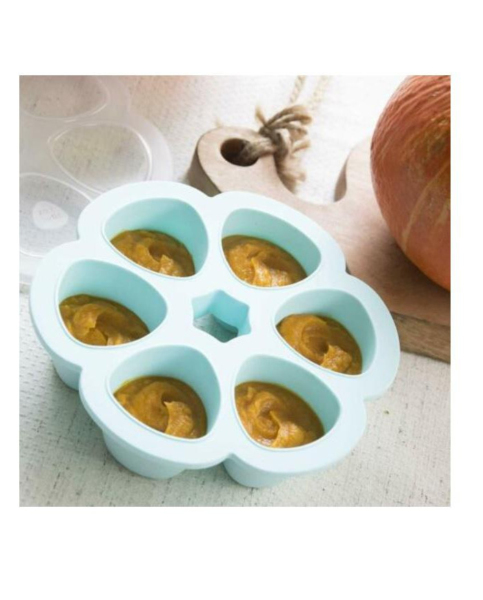 BEABA SILIKOONIST BEEBITOIDUKONTEINER MULTIPORTIONS, (6x90 ML), BLUE