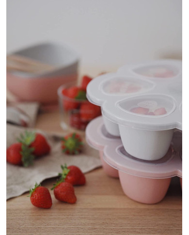 BEABA SILIKOONIST BEEBITOIDUKONTEINER MULTIPORTIONS, XL (6x150 ML), PINK