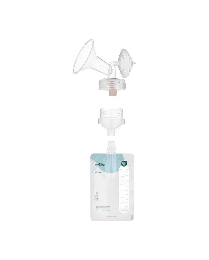 SPECTRA MAIŠELIAI PIENO SAUGOJIMUI, 10 VNT., 200 ML, SU JUNGTIMI