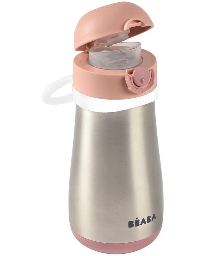 BEABA METALINĖ GERTUVĖ NUO 18 MĖN.,350 ML, OLD PINK