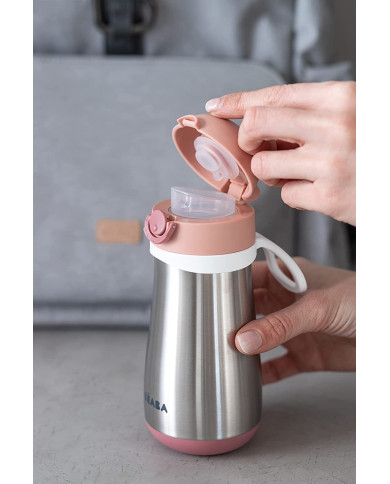BEABA METALINĖ GERTUVĖ NUO 18 MĖN.,350 ML, OLD PINK