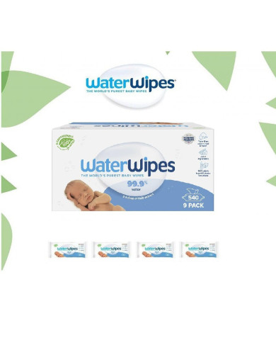 WATERWIPES DRĖGNOS SERVETĖLĖS, 4 PAKUOTĖS PO 60 VNT., BIODEGRADABLE 