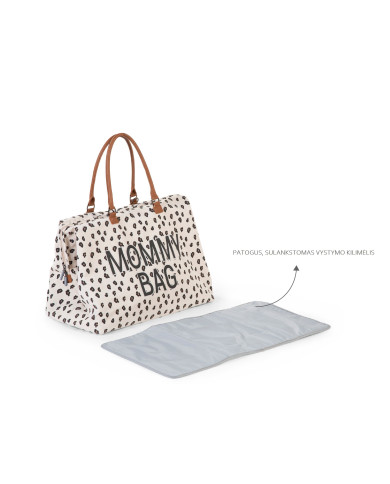 CHILDHOME DIDELIS MAMOS REIKMENŲ KREPŠYS MOMMY BAG,  LEOPARD