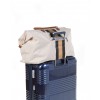 CHILDHOME DIDELIS MAMOS REIKMENŲ KREPŠYS MOMMY BAG, OFF WHITE STRIPES BLACK/GOLD