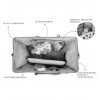 CHILDHOME DIDELIS MAMOS REIKMENŲ KREPŠYS MOMMY BAG, OFF WHITE STRIPES BLACK/GOLD