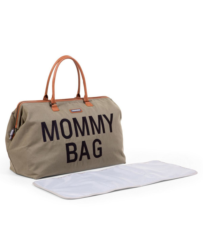 CHILDHOME DIDELIS MAMOS REIKMENŲ KREPŠYS MOMMY BAG, CANVAS - KHAKI