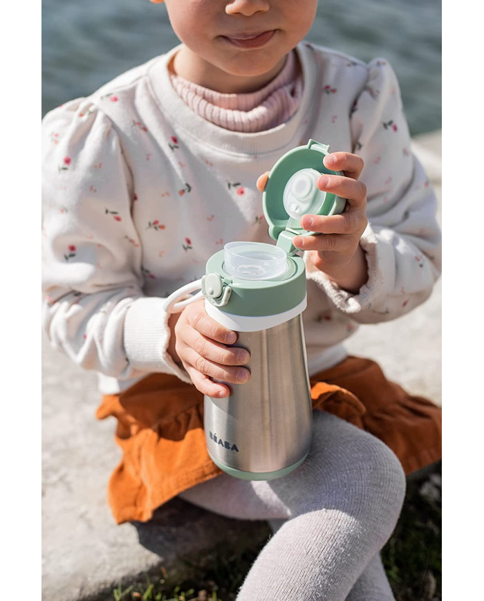 BEABA METALINĖ GERTUVĖ NUO 18 MĖN.,350 ML, SAGE GREEN