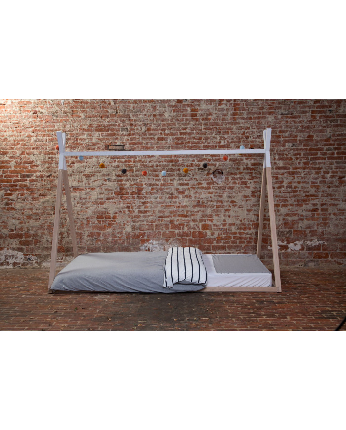 CHILDHOME MEDINĖ TIPI LOVA 90X200 CM, NATURAL WHITE