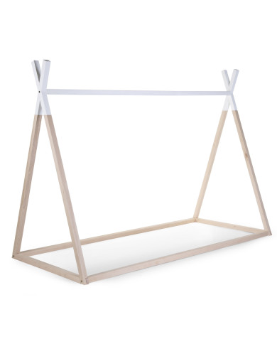 CHILDHOME MEDINĖ TIPI LOVA 90X200 CM, NATURAL WHITE