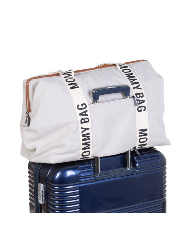 CHILDHOME DIDELIS MAMOS REIKMENŲ KREPŠYS MOMMY BAG SIGNATURE, CANVAS – OFF WHITE