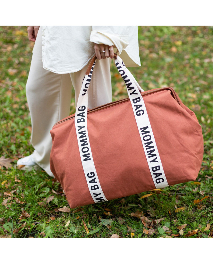 CHILDHOME DIDELIS MAMOS REIKMENŲ KREPŠYS MOMMY BAG SIGNATURE, CANVAS – TERRACOTTA 