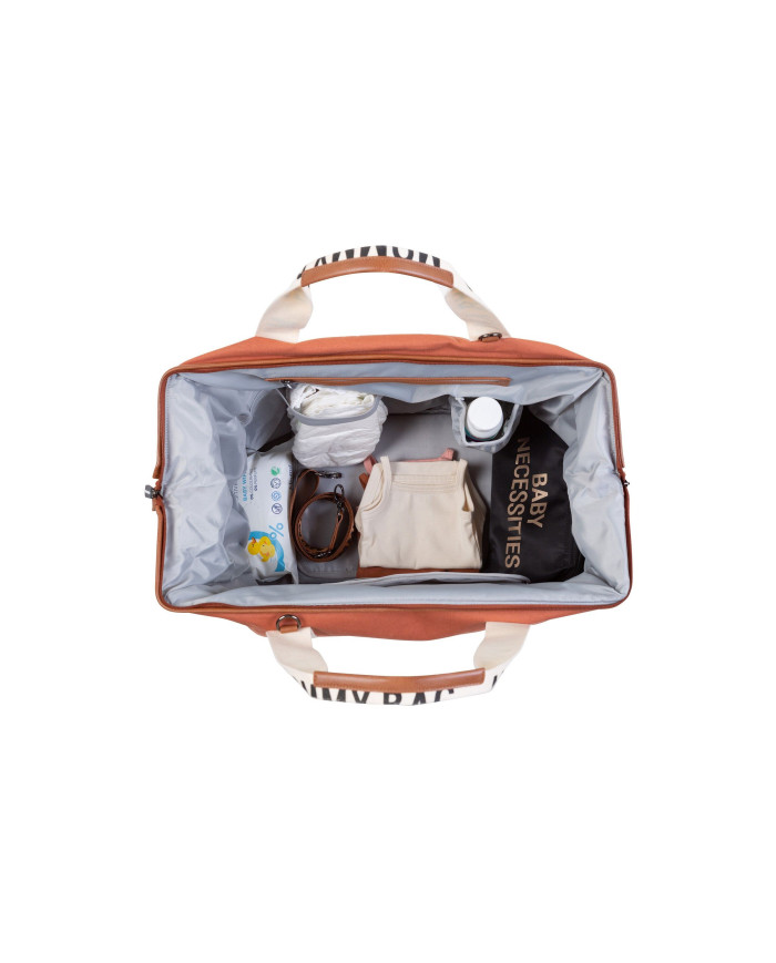 CHILDHOME DIDELIS MAMOS REIKMENŲ KREPŠYS MOMMY BAG SIGNATURE, CANVAS – TERRACOTTA 