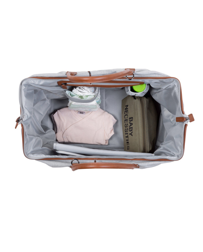CHILDHOME DIDELIS MAMOS REIKMENŲ KREPŠYS MOMMY BAG, CANVAS - GREY