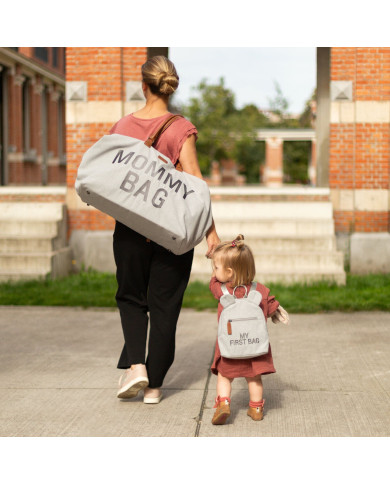 CHILDHOME DIDELIS MAMOS REIKMENŲ KREPŠYS MOMMY BAG, CANVAS - GREY