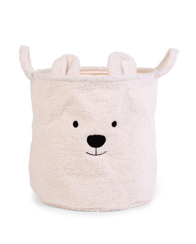 CHILDHOME DAIKTŲ IR ŽAISLŲ LAIKYMO KREPŠYS  40X40X40 CM, TEDDY OFF WHITE