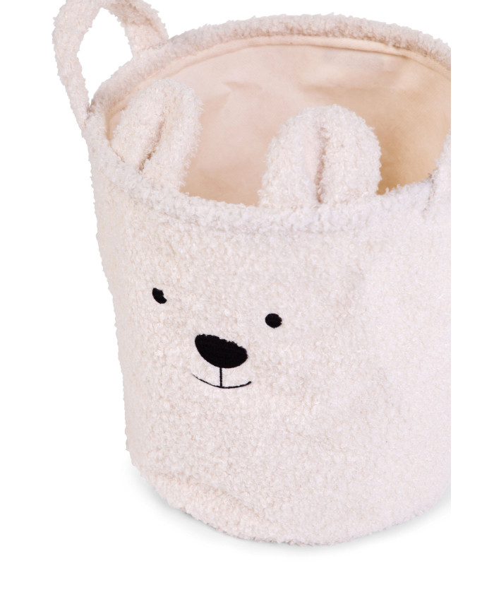 CHILDHOME DAIKTŲ IR ŽAISLŲ LAIKYMO KREPŠYS  40X40X40 CM, TEDDY OFF WHITE