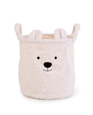 CHILDHOME DAIKTŲ IR ŽAISLŲ LAIKYMO KREPŠYS  30X30X30 CM, TEDDY OFF WHITE
