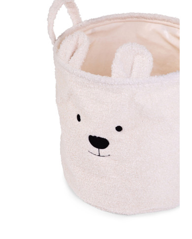 CHILDHOME DAIKTŲ IR ŽAISLŲ LAIKYMO KREPŠYS  30X30X30 CM, TEDDY OFF WHITE