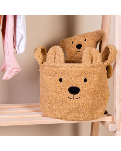 CHILDHOME DAIKTŲ IR ŽAISLŲ LAIKYMO KREPŠYS 25X20X20 CM, TEDDY BEIGE