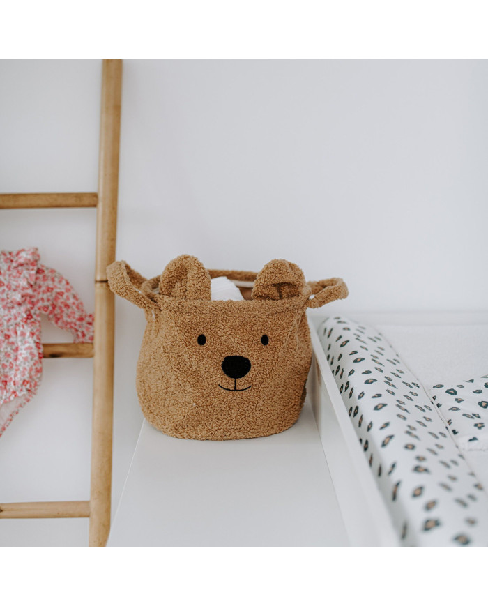 CHILDHOME DAIKTŲ IR ŽAISLŲ LAIKYMO KREPŠYS 25X20X20 CM, TEDDY BEIGE
