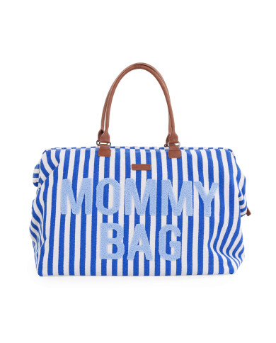 CHILDHOME DIDELIS MAMOS REIKMENŲ KREPŠYS MOMMY BAG,  STRIPES - ELECTRIC BLUE/LIGHT BLUE