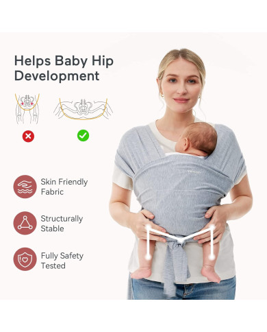 MOMCOZY KŪDIKIŲ VAIKJUOSTĖ-NEŠIOKLĖ, PILKA