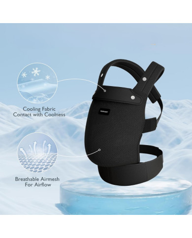 MOMCOZY ERGONOMINĖ KŪDIKIŲ NEŠIOKLĖ SU TINKLELIU, JUODA