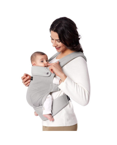 MOMCOZY ERGONOMINĖ KŪDIKIŲ NEŠIOKLĖ SU TINKLELIU, PILKA
