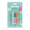 BEABA 2 VNT. SILIKONINIŲ ŠAUKŠTELIŲ RINKINYS +4 MĖN, TERRACOTTA/VELVET GREY	