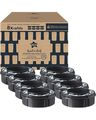 TOMMEE TIPPEE SANGENIC TWIST AND CLICK ADVANCED KASETĖS, 8 VNT. RINKINYS