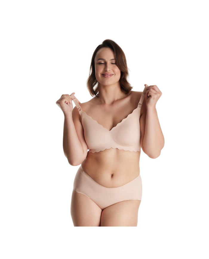 MOMCOZY BESIŪLĖ LIEMENĖLĖ NĖŠČIOSOMS IR MAITINANČIOMS FLORAL YN46, OYSTER PINK, L DYDIS
