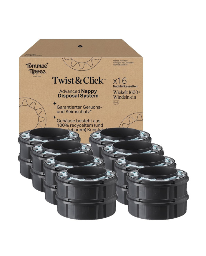 TOMMEE TIPPEE SANGENIC TWIST AND CLICK ADVANCED KASETĖS, 16 VNT. RINKINYS	