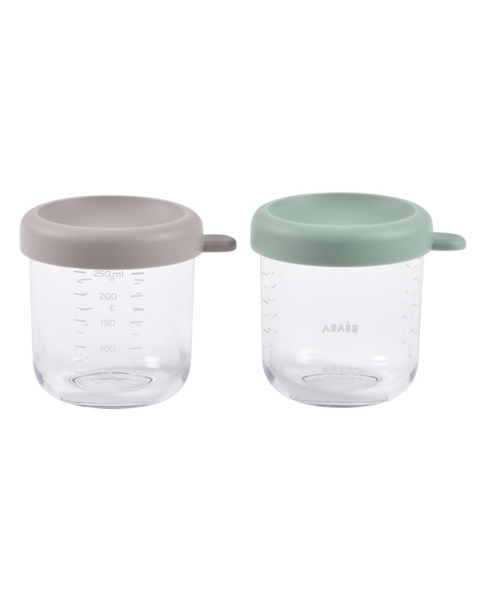 BEABA 2 TK KLAASPURKIDE KOMPLEKT (250 ML), SAGE GREEN/GREY