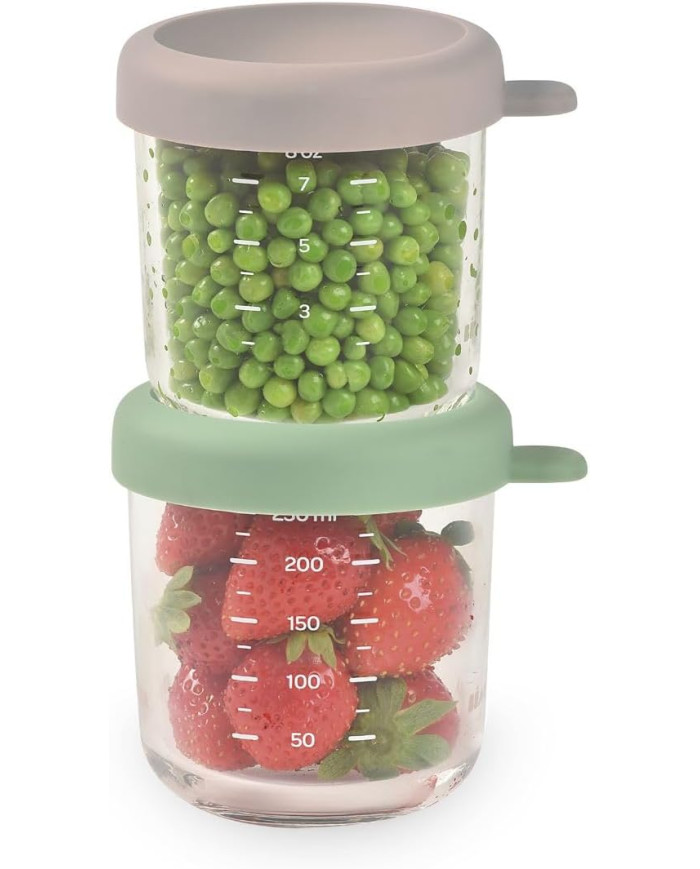 BEABA 2 TK KLAASPURKIDE KOMPLEKT (250 ML), SAGE GREEN/GREY
