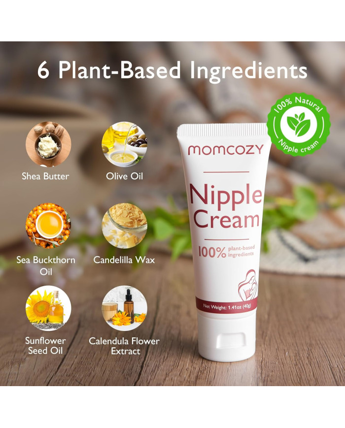 MOMCOZY 100% NATURAALNE, VEGAN, LANOLIINIVABA RINNANIBUKREEM