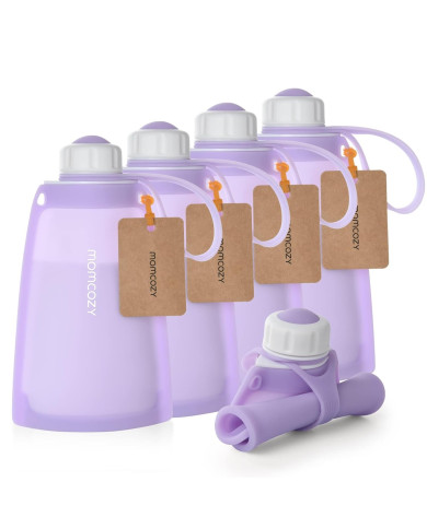 MOMCOZY KORDUVKASUTATAVAD SILIKOONIST PIIMASÄILITUSKOTID, 5 TK, LILLAD
