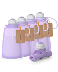 MOMCOZY KORDUVKASUTATAVAD SILIKOONIST PIIMASÄILITUSKOTID, 5 TK, LILLAD