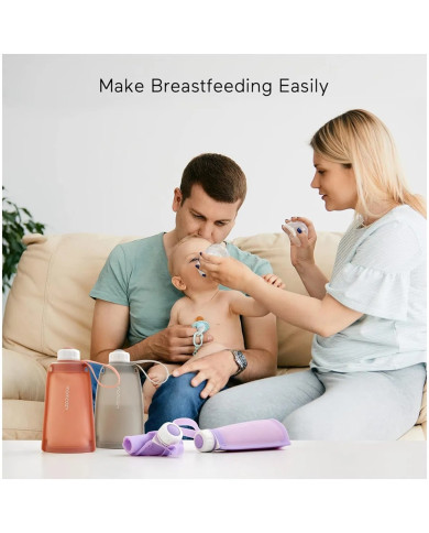 MOMCOZY KORDUVKASUTATAVAD SILIKOONIST PIIMASÄILITUSKOTID, 5 TK, LILLAD