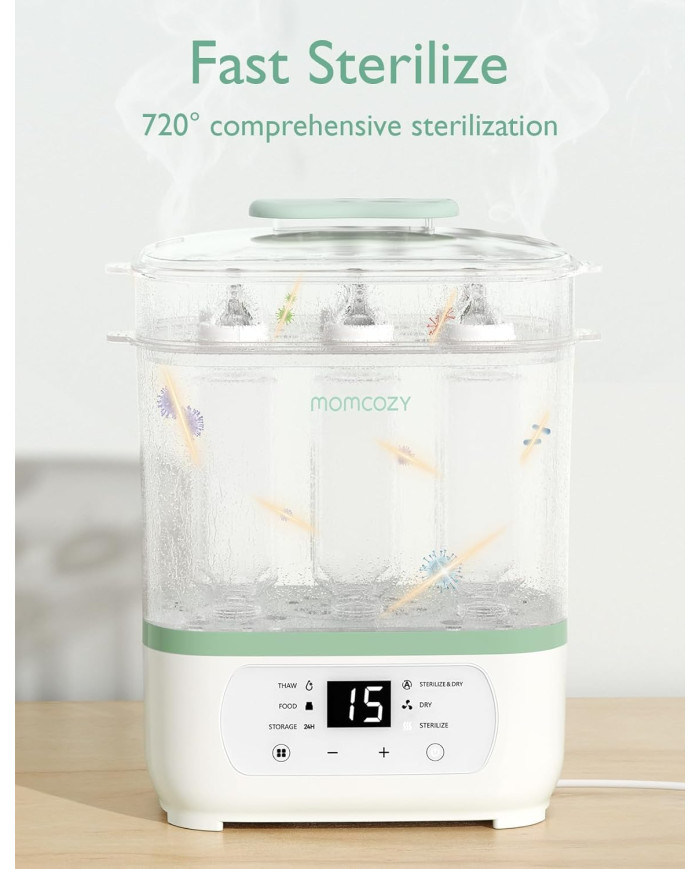 MOMCOZY 8-IN-1 ELEKTRILINE AURUGA LUTIPUDELITE STERILISAATOR IMIKUTELE