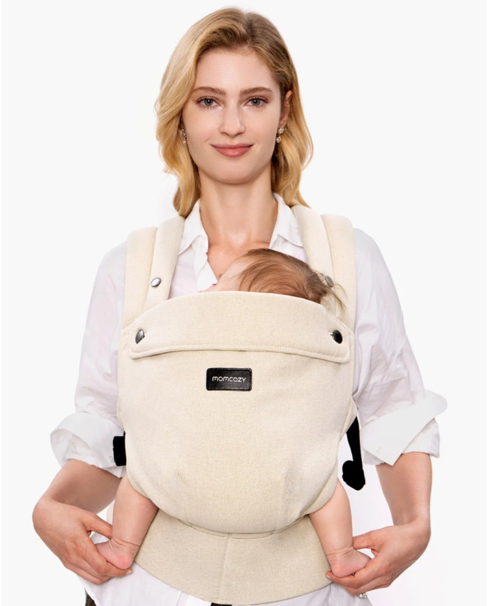 MOMCOZY ERGONOOMILINE BEEBIKANDESÜSTEEM PUREHUG LOODUSLIKUST LINASEST, LIGHT AMBER
