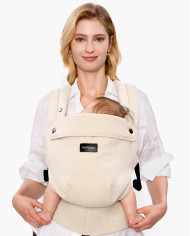 MOMCOZY ERGONOOMILINE BEEBIKANDESÜSTEEM PUREHUG LOODUSLIKUST LINASEST, LIGHT AMBER