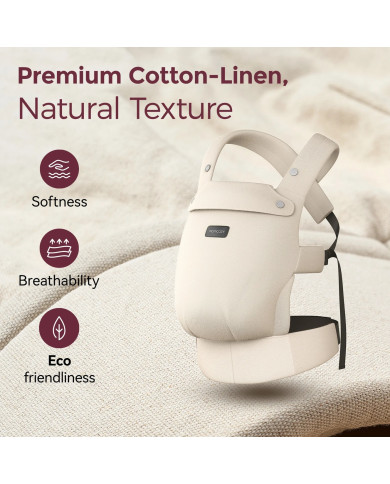 MOMCOZY ERGONOOMILINE BEEBIKANDESÜSTEEM PUREHUG LOODUSLIKUST LINASEST, LIGHT AMBER